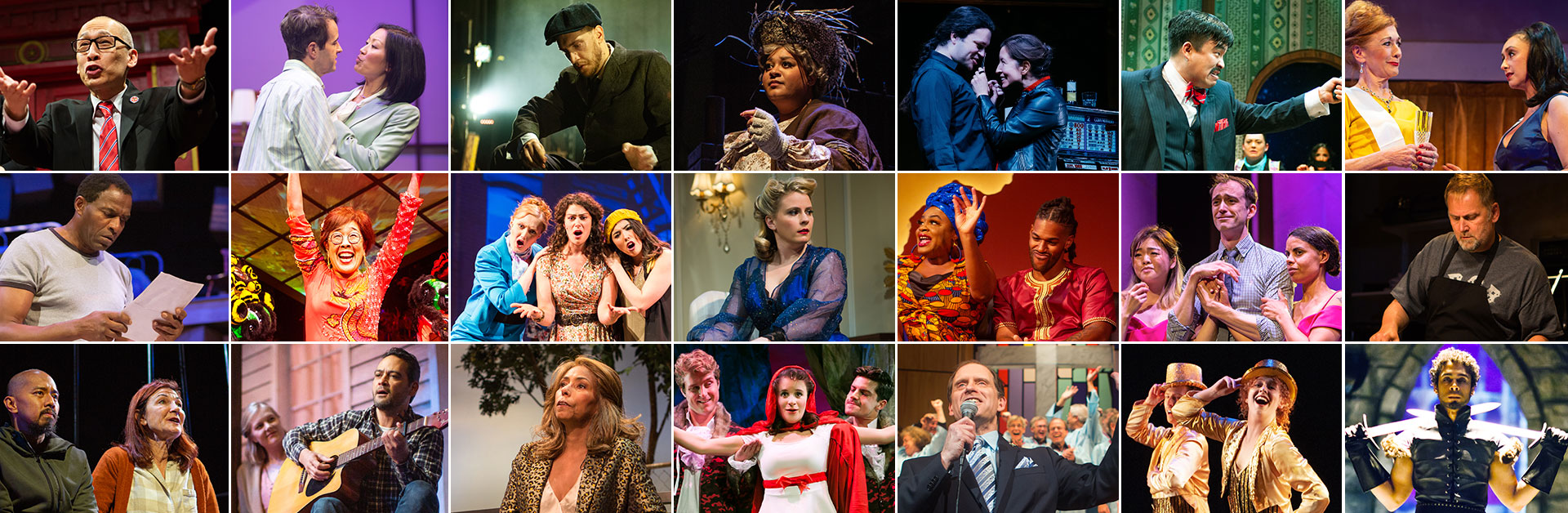 Production photos from years of Playhouse shows