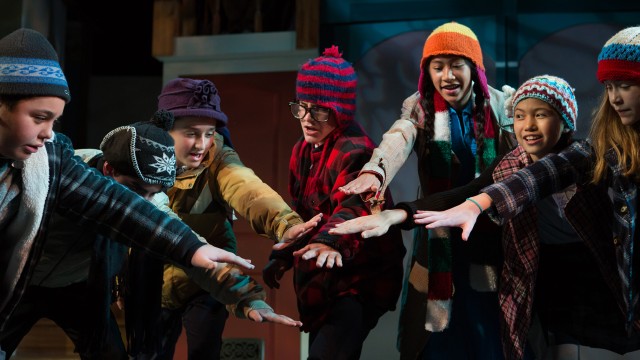 The "wimps" (Mario Gianni Herrera, David Rukin, Jonah Broscow*, Panita Serizawa, Charlotte Ying Levy, and Chloe Dalzell) wait for the day payback will come to their bullies.