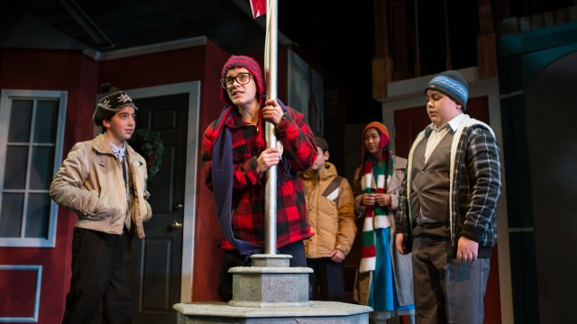 Ralphie (Jonah Broscow*, center) and his friends are caught in a sticky situation.