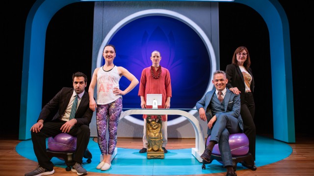 The cast of Dipika Guha's 'Yoga Play' (from left to right): Raj (Bobak Cyrus Bakhtiari*), Romola (Ayelet Firstenberg*), John Dale (Craig Marker*), Fred (Ryan Morales), and Joan (Susi Damilano*).