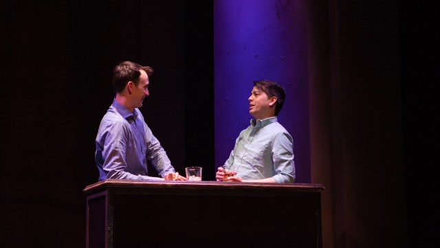 Jordan (Kyle Cameron*) and Evan (Greg Ayers) go out for a drink.