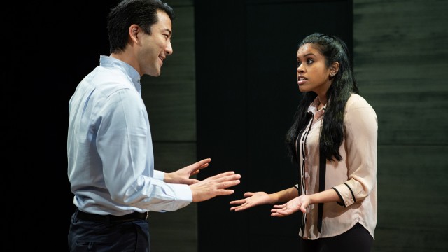 Jeremy (Jeff Kim) and Sakina (Avanthika Srinivasan*) get into an argument.