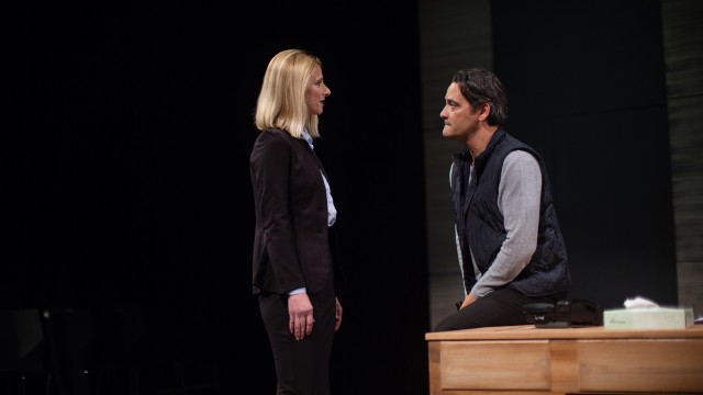 Marcia (Arwen Anderson*) talks to her husband Paul (Johnny Moreno*) about their daughter.