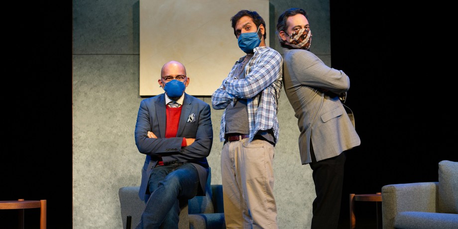 The cast of 'Art' at San Francisco Playhouse: Marc (Jomar Tagatac*), Yvan (Bobak Bakhtiari*), and Serge (Johnny Moreno*).