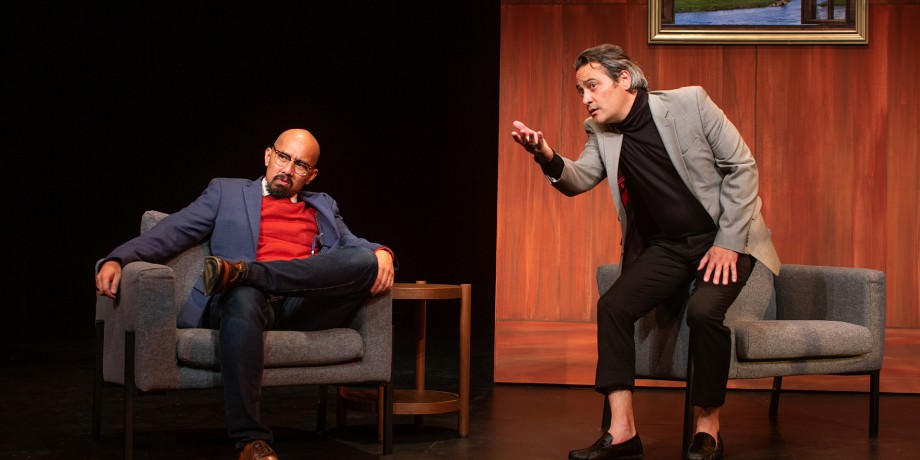 Serge (Johnny Moreno*, right) shows off his new painting to Marc (Jomar Tagatac*, left).