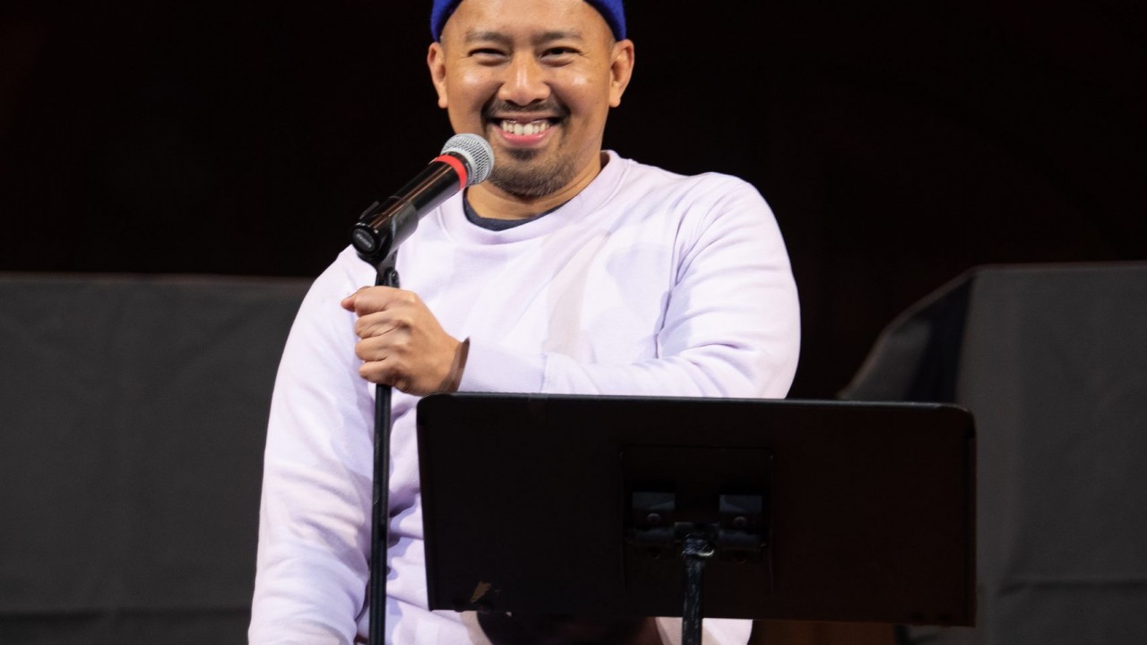 Jomar Tagatac performs a scene at the Season Announcement Party.