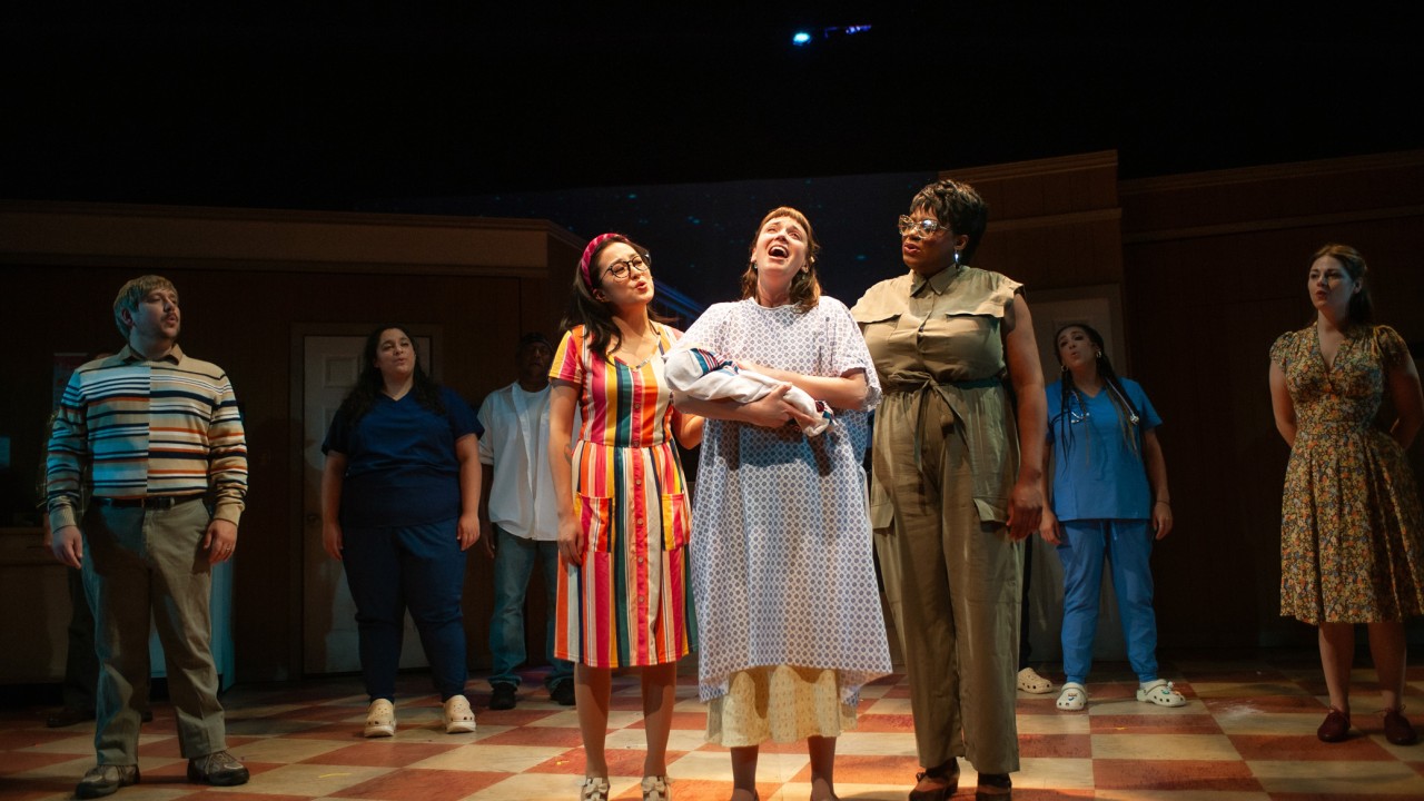 The cast of "Waitress," presented by San Francisco Playhouse November 21 – January 18. "Waitress" production photo.