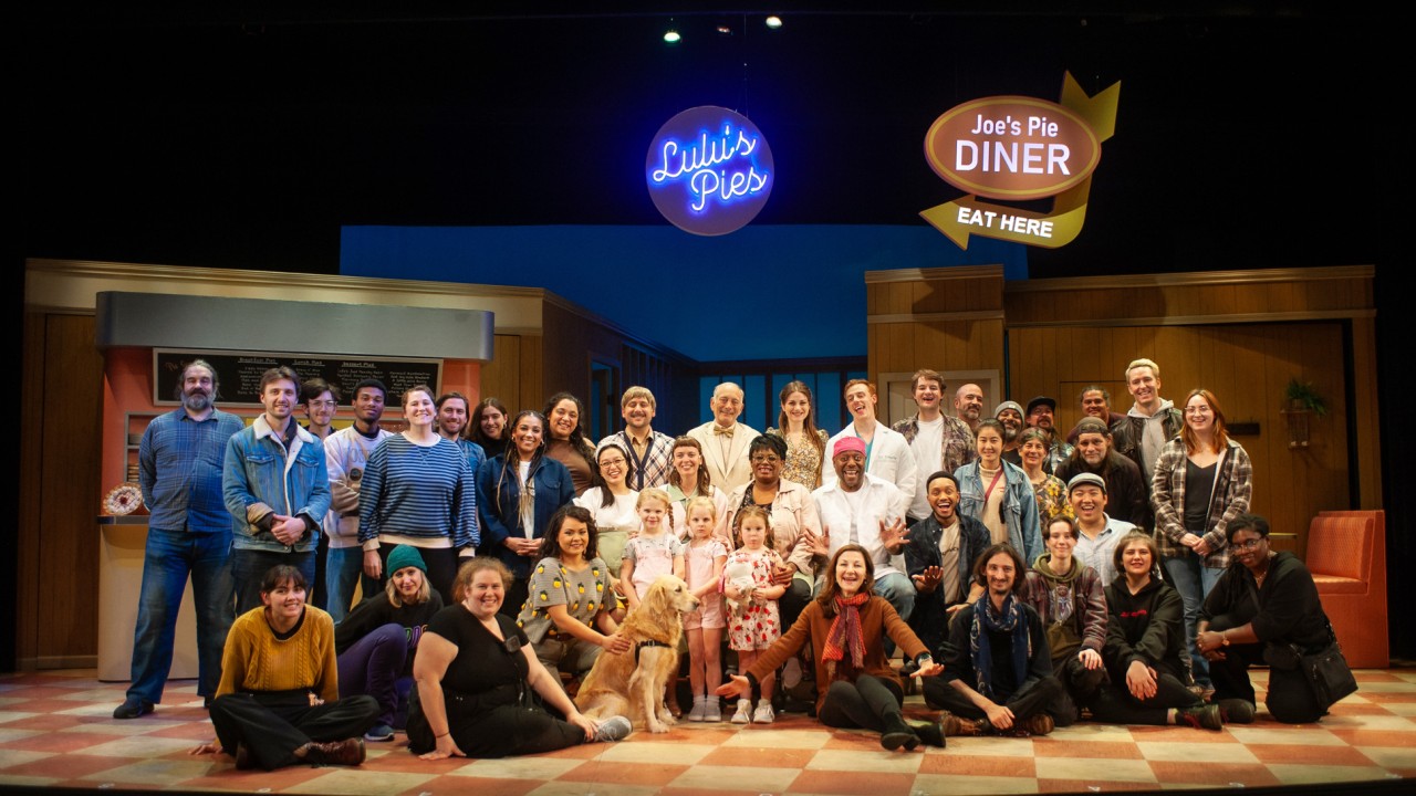 The cast and crew of "Waitress," presented by San Francisco Playhouse November 21 – January 18. "Waitress" production photo.